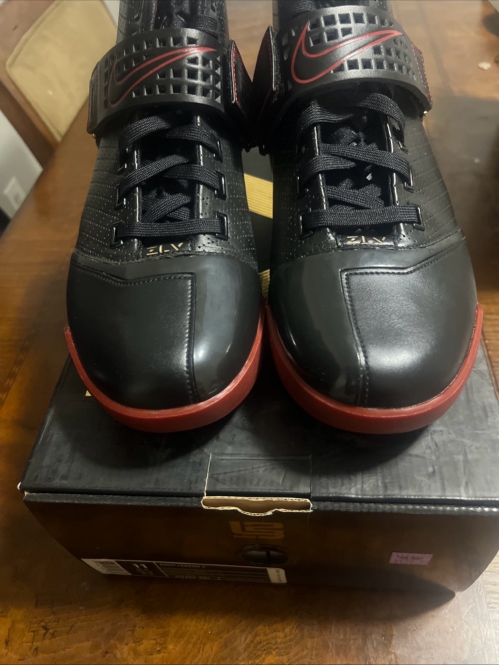Nike Zoom LeBron V Men’s Black with Red Accents Basketball Sneakers